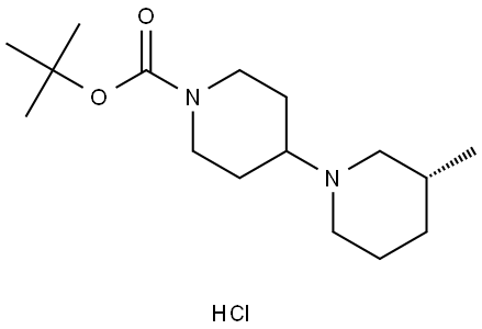 [1,4′-Bipiperidine]-1′-carboxylic acid, 3-methyl-, 1,1-dimethylethyl ester, hydrochloride (1:1), (3R)- Structure