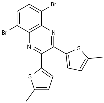 5,8-dibromo-2,3-bis(5-methylthiophen-2-yl)quinoxaline Structure