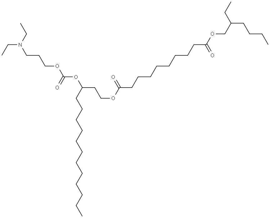 1-(3-(((3-(diethylamino)propoxy)carbonyl)oxy)pentadecyl) 10-(2-ethylhexyl) decanedioate Structure