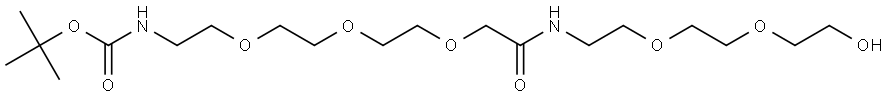 5,8,11,17,20-Pentaoxa-2,14-diazadocosanoic acid, 22-hydroxy-13-oxo-, 1,1-dimethylethyl ester Structure