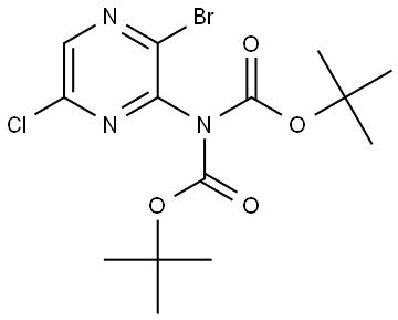 tert-Butyl N-(3-bromo-6-chloropyrazin-2-yl)-N-[(tert-butoxy)carbonyl]carbamate Structure