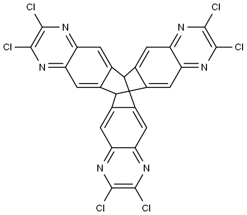 2,3,9,10,18,19-hexachloro-6,13-dihydro-6,13-[6,7]epiquinoxalinobenzo[1,2-g:4,5-g']diquinoxaline Structure