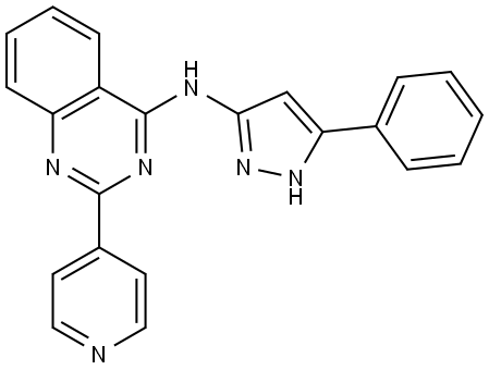 4-Quinazolinamine, N-(5-phenyl-1H-pyrazol-3-yl)-2-(4-pyridinyl)- Structure