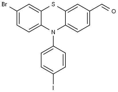 7-bromo-10-(4-iodophenyl)-10H-phenothiazine-3-carbaldehyde Structure