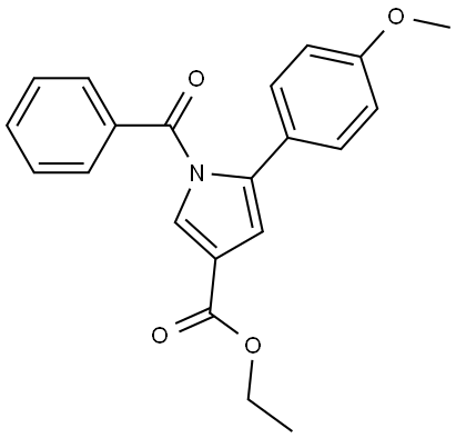 ethyl 1-benzoyl-5-(4-methoxyphenyl)-1H-pyrrole-3-carboxylate Structure