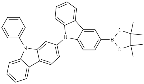 2,9′-Bi-9H-carbazole, 9-phenyl-3′-(4,4,5,5-tetramethyl-1,3,2-dioxaborolan-2-yl)- 구조식 이미지