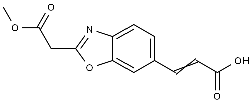 2-Benzoxazoleacetic acid, 6-(2-carboxyethenyl)-, 2-methyl ester Structure