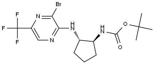 tert-butyl ((1S,2S)-2-((3-bromo-5-(trifluoromethyl)pyrazin-2-yl)amino)cyclopentyl)carbamate Structure