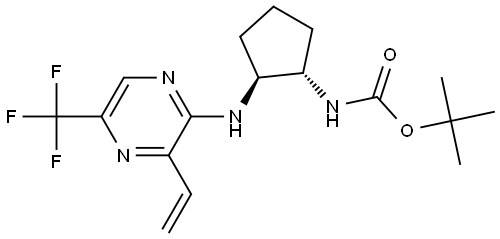 tert-butyl ((1S,2S)-2-((5-(trifluoromethyl)-3-vinylpyrazin-2-yl)amino)cyclopentyl)carbamate Structure