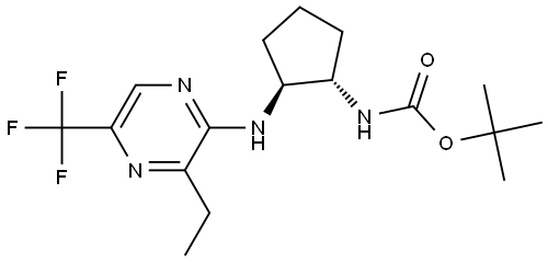 tert-butyl ((1S,2S)-2-((3-ethyl-5-(trifluoromethyl)pyrazin-2-yl)amino)cyclopentyl)carbamate Structure