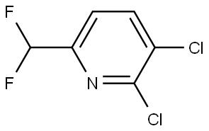 Pyridine, 2,3-dichloro-6-(difluoromethyl)- Structure