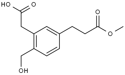 2-(Hydroxymethyl)-5-(3-methoxy-3-oxopropyl)phenylacetic acid Structure