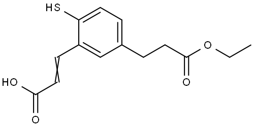 5-(3-Ethoxy-3-oxopropyl)-2-mercaptocinnamic acid Structure