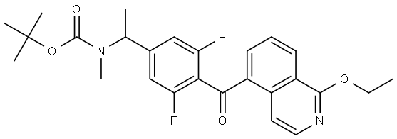 tert-butyl (1-(4-(1-ethoxyisoquinoline-5-carbonyl)-3,5-difluorophenyl)ethyl)(methyl)carbamate Structure