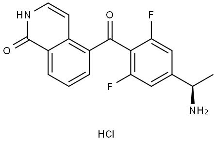 (R)-5-(4-(1-aminoethyl)-2,6-difluorobenzoyl)isoquinolin-1(2H)-one hydrochloride Structure