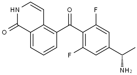 (S)-5-(4-(1-aminoethyl)-2,6-difluorobenzoyl)isoquinolin-1(2H)-one 구조식 이미지