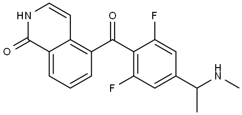 5-(2,6-difluoro-4-(1-(methylamino)ethyl)benzoyl)isoquinolin-1(2H)-one Structure