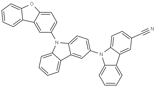 9-(9-dibenzofuran-2-ylcarbazol-3-yl)carbazole-3-carbonitrile Structure