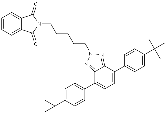 2-(5-(4,7-bis(4-(tert-butyl)phenyl)-2H-benzo[d][1,2,3]triazol-2-yl)pentyl)isoindoline-1,3-dione Structure