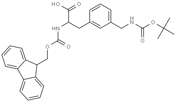 3-[(Boc-amino)methyl]-N-Fmoc-DL-phenylalanine Structure