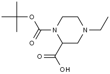 1-(tert-butoxycarbonyl)-4-ethylpiperazine-2-carboxylic acid Structure