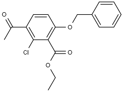 Ethyl 3-acetyl-2-chloro-6-(phenylmethoxy)benzoate Structure