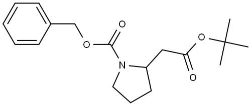 2-Pyrrolidineacetic acid, 1-[(phenylmethoxy)carbonyl]-, 1,1-dimethylethyl ester Structure