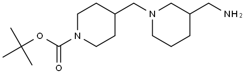 tert-butyl 4-((3-(aminomethyl)piperidin-1-yl)methyl)piperidine-1-carboxylate Structure