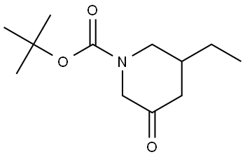 tert-butyl 3-ethyl-5-oxopiperidine-1-carboxylate Structure