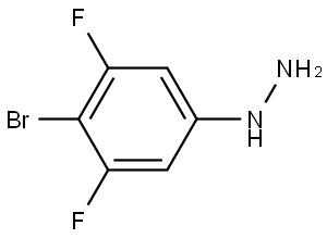 (4-Bromo-3,5-difluorophenyl)hydrazine Structure