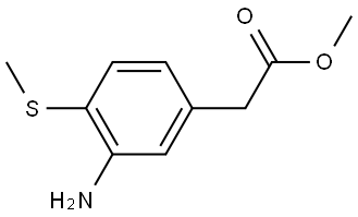 Benzeneacetic acid, 3-amino-4-(methylthio)-, methyl ester Structure