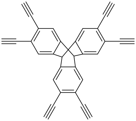 9,10[1',2']-Benzenoanthracene, 2,3,6,7,14,15-hexaethynyl-9,10-dihydro- Structure