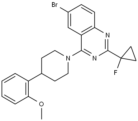 6-bromo-2-(1-fluorocyclopropyl)-4-(4-(2-methoxyphenyl)piperidin-1-yl)quinazoline Structure