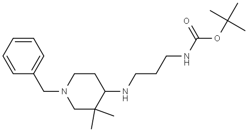 tert-butyl (3-((1-benzyl-3,3-dimethylpiperidin-4-yl)amino)propyl)carbamate Structure