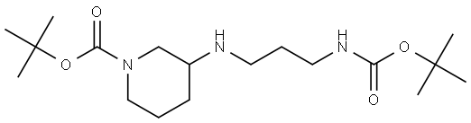 tert-butyl 3-((3-((tert-butoxycarbonyl)amino)propyl)amino)piperidine-1-carboxylate Structure