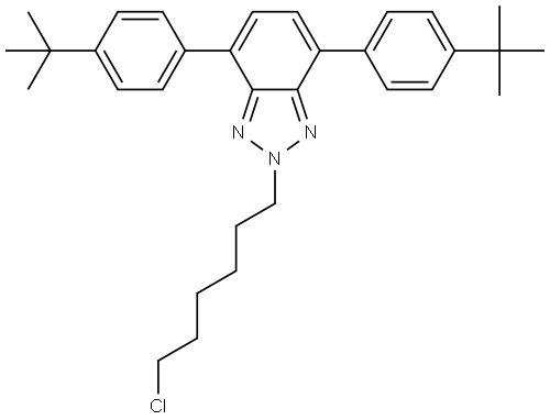 4,7-bis(4-(tert-butyl)phenyl)-2-(6-chlorohexyl)-2H-benzo[d][1,2,3]triazole Structure