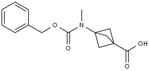 3-(((benzyloxy)carbonyl)(methyl)amino)bicyclo[1.1.1]pentane-1-carboxylic acid Structure