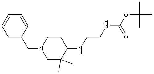 tert-butyl (2-((1-benzyl-3,3-dimethylpiperidin-4-yl)amino)ethyl)carbamate Structure