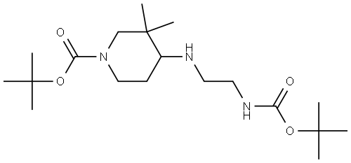 tert-butyl 4-((2-((tert-butoxycarbonyl)amino)ethyl)amino)-3,3-dimethylpiperidine-1-carboxylate Structure