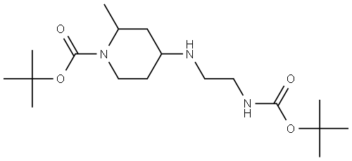 tert-butyl 4-((2-((tert-butoxycarbonyl)amino)ethyl)amino)-2-methylpiperidine-1-carboxylate Structure