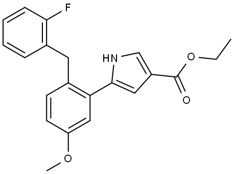 ethyl 5-(2-(2-fluorobenzyl)-5-methoxyphenyl)-1H-pyrrole-3-carboxylate Structure