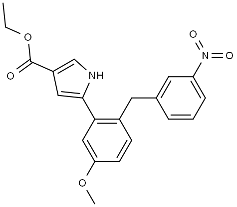 ethyl 5-(5-methoxy-2-(3-nitrobenzyl)phenyl)-1H-pyrrole-3-carboxylate Structure