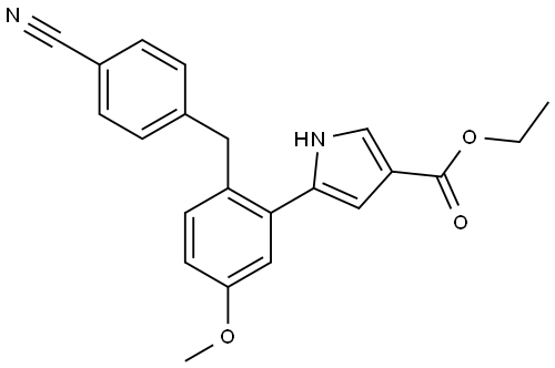 ethyl 5-(2-(4-cyanobenzyl)-5-methoxyphenyl)-1H-pyrrole-3-carboxylate Structure