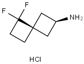 Spiro[3.3]heptan-2-amine, 5,5-difluoro-, hydrochloride (1:1), cis- Structure