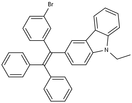 3-[1-(3-bromophenyl)-2,2-diphenylvinyl]-9-ethyl-9H-carbazole Structure