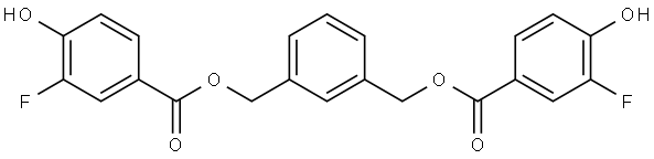 Benzoic acid, 3-fluoro-4-hydroxy-, 1,1'-[1,3-phenylenebis(methylene)] ester Structure