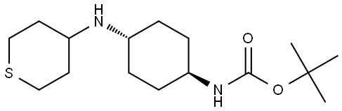 tert-butyl ((1r,4r)-4-((tetrahydro-2H-thiopyran-4-yl)amino)cyclohexyl)carbamate Structure