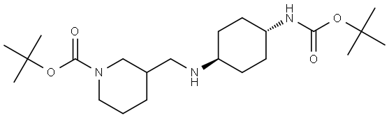 tert-butyl 3-((((1r,4r)-4-((tert-butoxycarbonyl)amino)cyclohexyl)amino)methyl)piperidine-1-carboxylate Structure