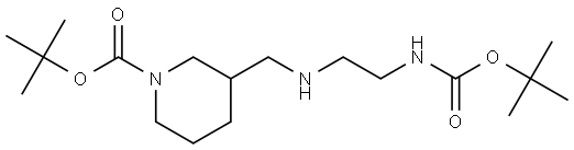 tert-butyl 3-(((2-((tert-butoxycarbonyl)amino)ethyl)amino)methyl)piperidine-1-carboxylate Structure