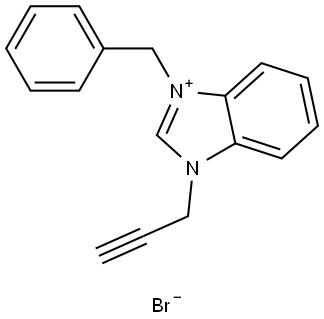 1H-Benzimidazolium, 3-(phenylmethyl)-1-(2-propyn-1-yl)-, bromide (1:1) Structure